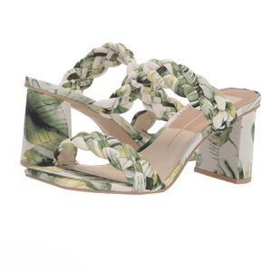 Dolce Vita Paily Palm Green Braided Straps Slide Heel Size 8.5 NWOB